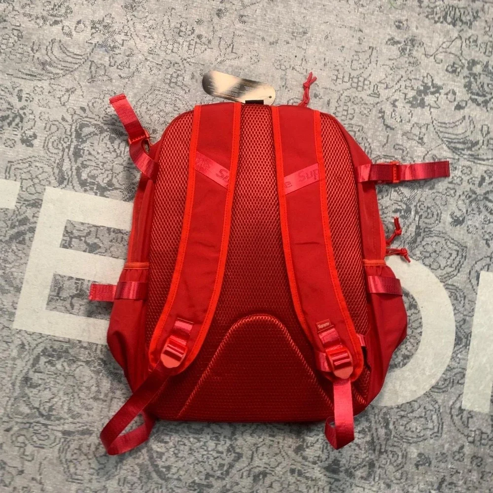 Supreme Backpack Unisex O/S Red New Cordura Box Logo Streetwear Daypack